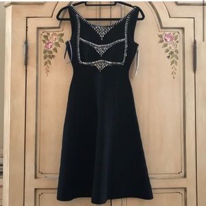 New Herve leger black midi beaded dress new